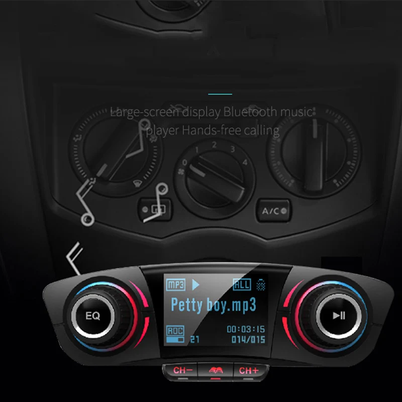 Беспроводной fm передатчик Aux модулятор Bluetooth громкая связь автомобильный