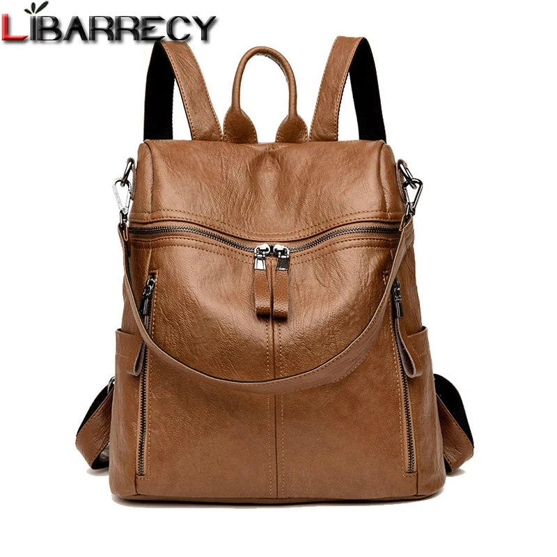 

Fashion Double Zipper Women's Backpack Large Capacity School Bag for Teenager Girl Multifunction Travel Bags for Women Mochila