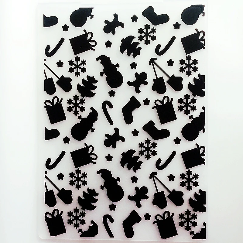 

YLEF064 Christmas Gifts Plastic Embossing Folder For Scrapbook Stencils DIY Photo Album Cards Making Decoration Scrapbooking