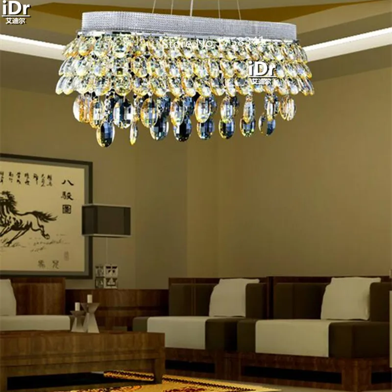 

New explosion models of luxury crystal Korea crystal lamp living room rectangular headlamps Chandeliers 90-260V L700xW290mm