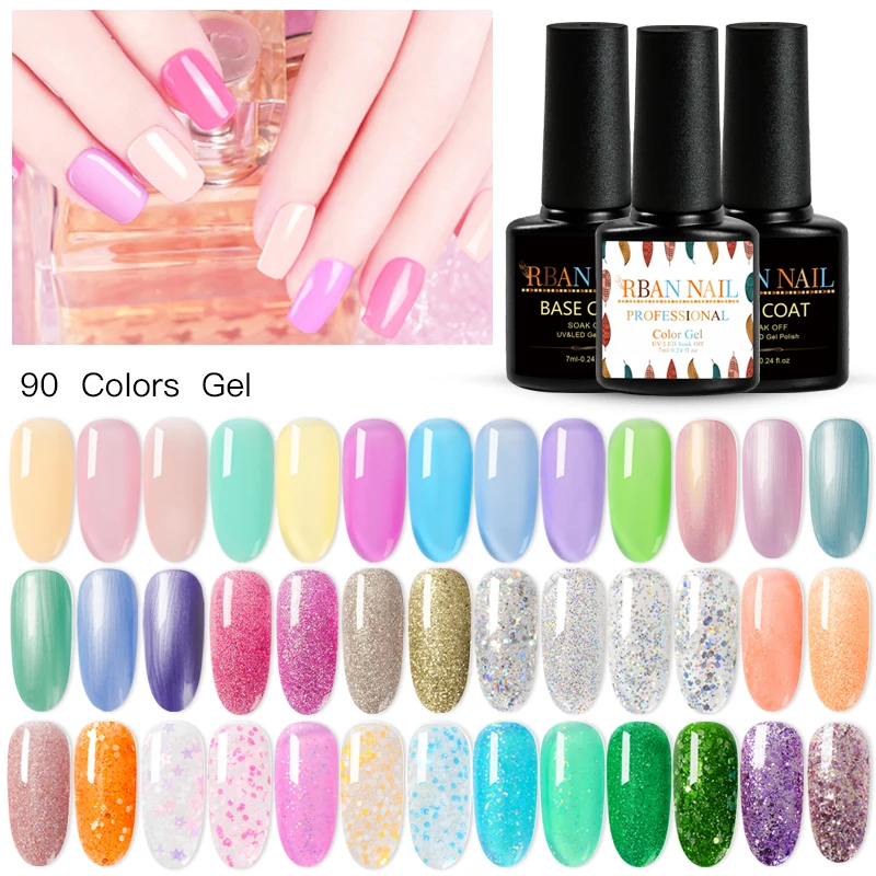 

RBAN NAIL 7ml UV Gel Polish Varnish Color Hybrid Gel Polish Manicure for Nails Design Shining lucky Color UV Nail Gel Lacquer