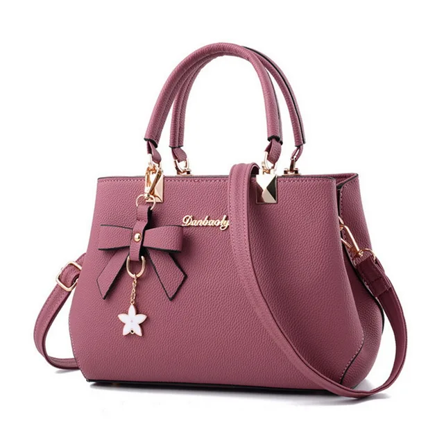 Elegant Handbags Women 2020 Designer Luxury Shoulder Bag Plum Bow Designer Luxury Shoulder Bag Plum Bow