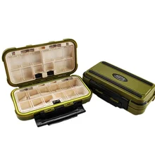 Рыболовный ящик для принадлежностей пластиковый цемент двойной замок контейнер для хранения нескольких сегментов водонепроницаемый противоударный амортизация