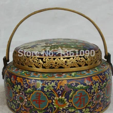 Xd 001332 1" Клеймо Китайский дворец Перегородчатые Бронзовый Gild портативный Курильница Курильница