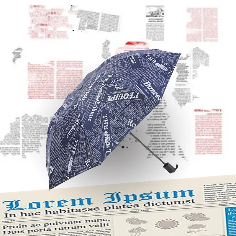 

Women Retro Sun Rain Umbrella Anti-UV Windproof Outdoor Travel Non-automatic three-folding umbrella tour lady compact parasol
