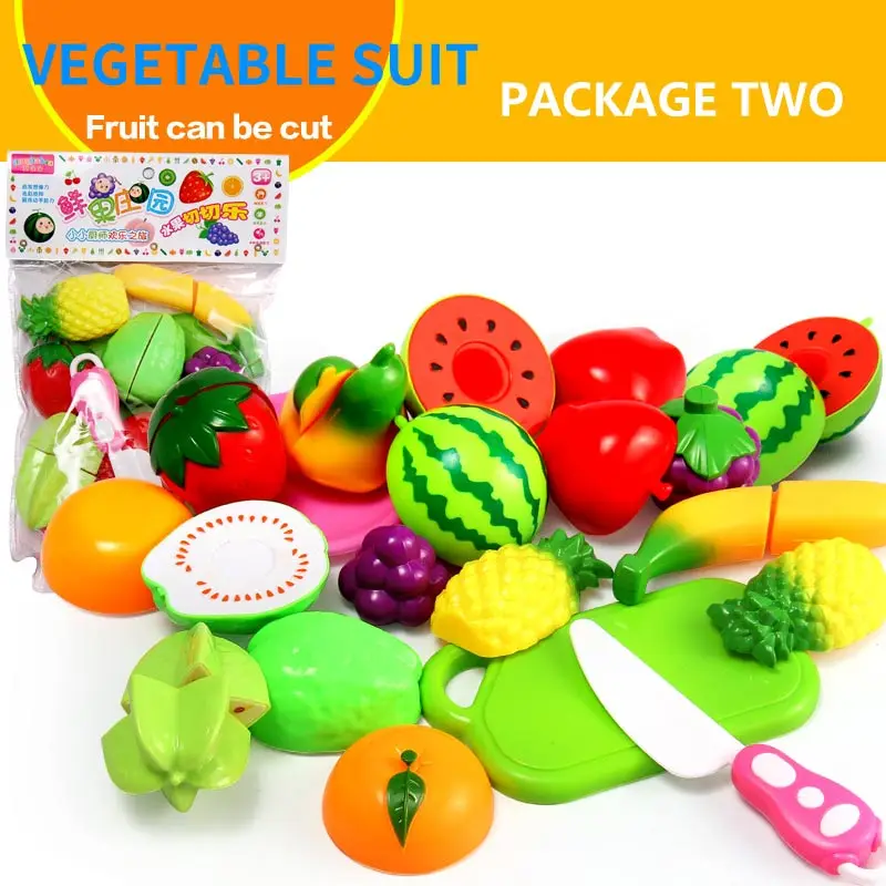 4 типа, 13 шт., кухонные ролевые игры, фрукты и овощи, мини, для резки еды, для девочек, на день рождения, набор игрушек, для обучения детей - Цвет: package two