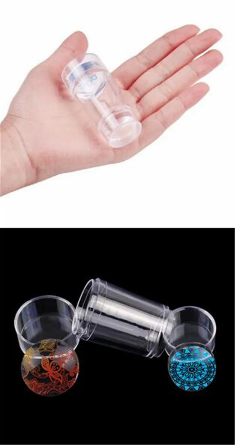 200pcs Double Head Clear Jelly Silicone Nail Stamper Stamping Nail Art