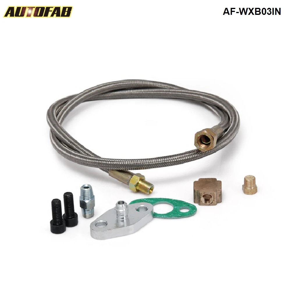 T3 T4 T3/T4 T04E T70 T66 T67 GT35 T3/60 1 GT45 Turbo Oil Feed Line 1/8 NPT 4AN AF WXB03IN|turbo oil feed line|oil lineoil |