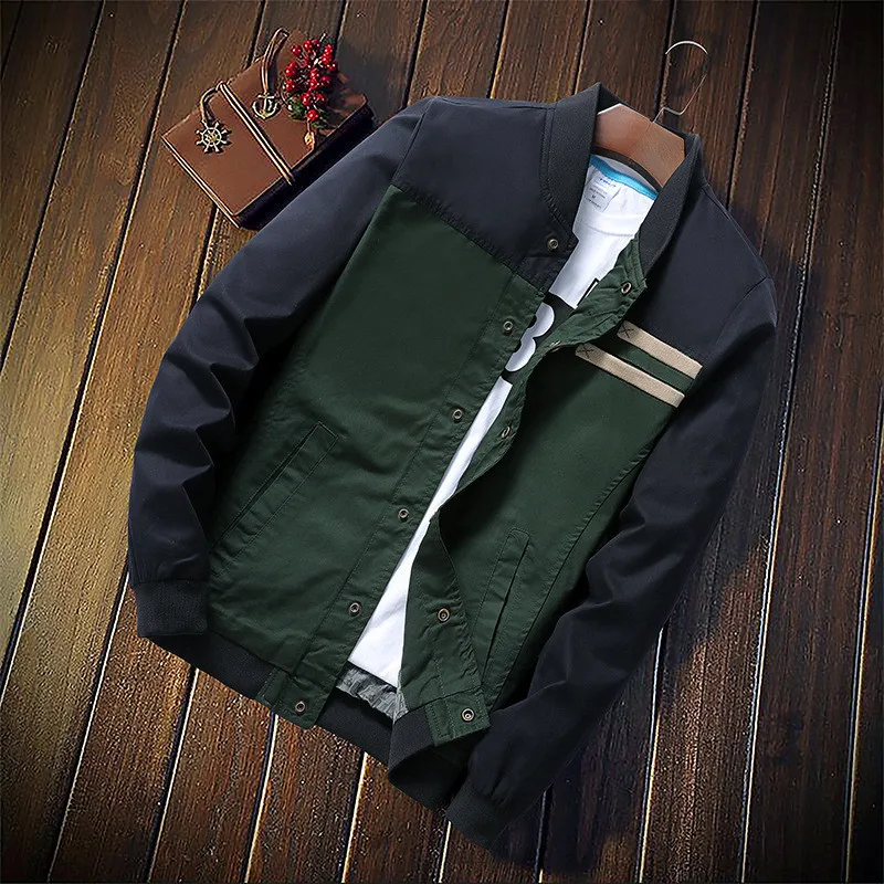 

men's jacket Spring Korean Cultivate one's morality short paragraph color matching collar jacket male baseball uniform