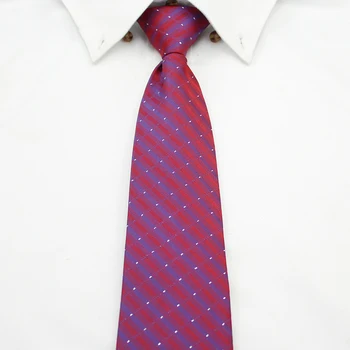 

NEW Formal 8CM Zipper Ties for Men Jacquard Classic Neckties Male Brand Purple Plaid Office Business Work Arrow Ties Gift BOX
