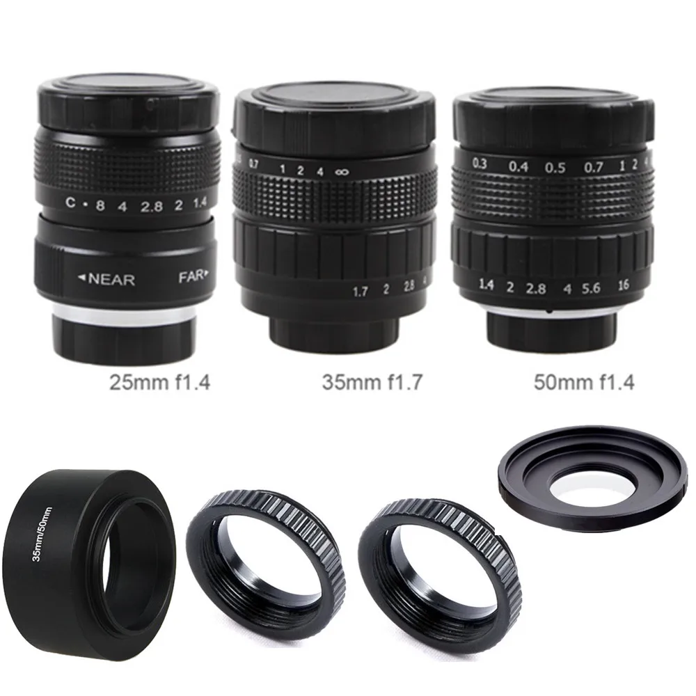 3in1 CCTV 25mm f1.4 Lens / 35mm f1.7 Lens/ 50mm f1.4 Lens Mount Ring