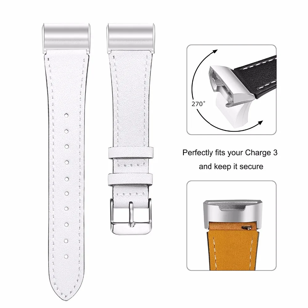 Replacement For Fitbit Charge 3 Charge3 Bands Leather Straps Band Interchangeable Smart Fitness Wat - 32965440955
