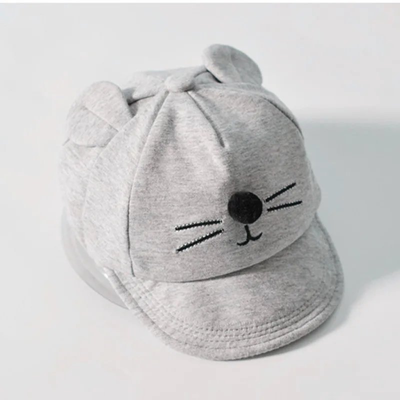 Новая детская шляпа, дизайн с котом из мультфильма, детская бейсболка для мальчиков и девочек, летняя шляпа, хлопковые сетчатые кепки, козырьки для девочек GH213
