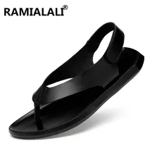 Летние мужские сандалии; модные мужские кожаные сандалии; роскошные мужские сандалии из натуральной кожи; Летняя Пляжная кожаная обувь; большие размеры 37-45