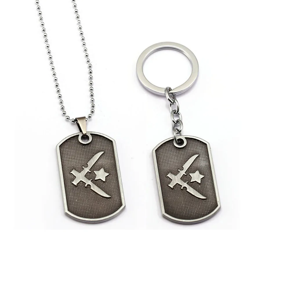 

Zinc Alloy Counter Strike Cs Go Keychain Metal Pendant Dog Tag Beads Key Holder Ring Chain Collar Jewelry Choker Chaveiro Kolye