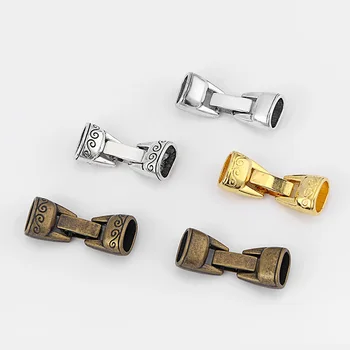 

3sets Tibetan Silver/Bronze/Gold Snap Clasp for 10X6mm Licorice Leather Cord Bracelet&Bangle Jewelry Making Accessories Material