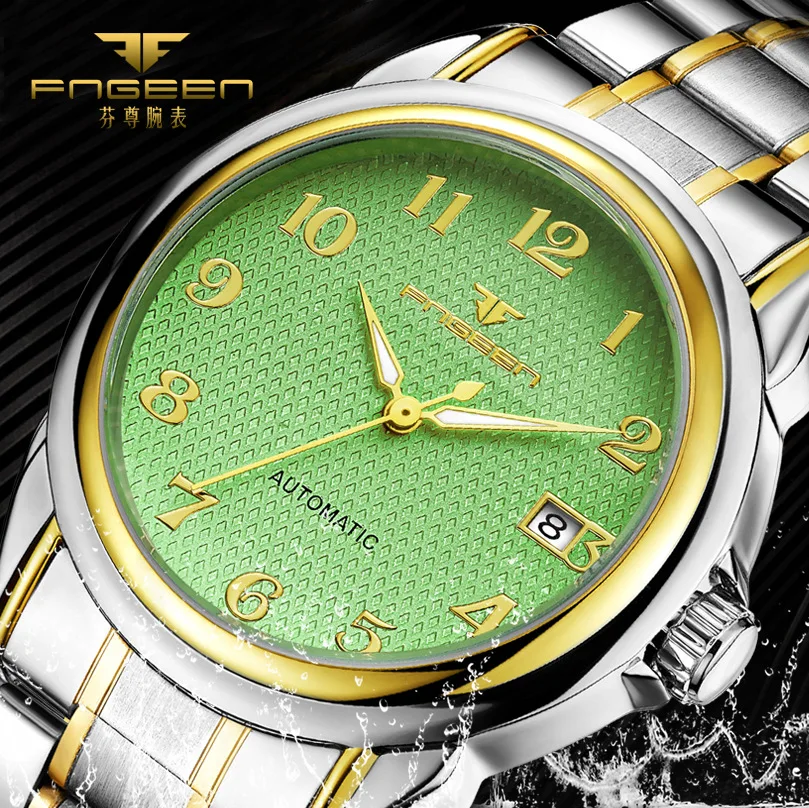 

Mechanical Watch Mens Top Brand Luxury Watches Men Luminous Calendar Waterproof Wrist Watch Stainless Steel Automatic Wristwatch