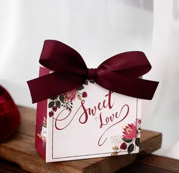 

50 Pcs Mini Sweet Love Wedding Favors Gift Bags Candy Boxes Party Gift Box Return Present Box Bomboniera Chocolate Box
