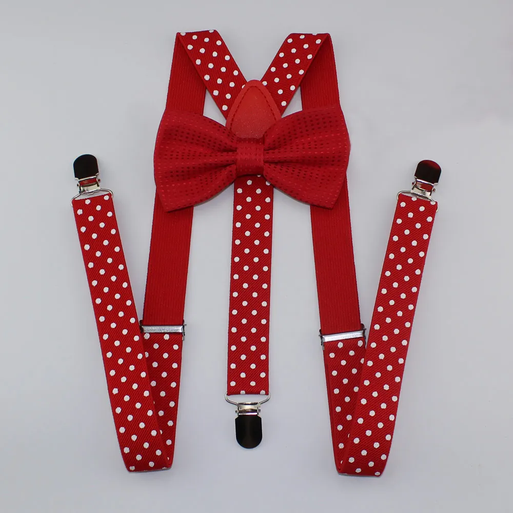 AEbone красный галстук-бабочка и подтяжки для женщин и мужчин ремень в горошек ремни подтяжки для брюк бордовые подтяжки Adulto Sus57 - Цвет: red