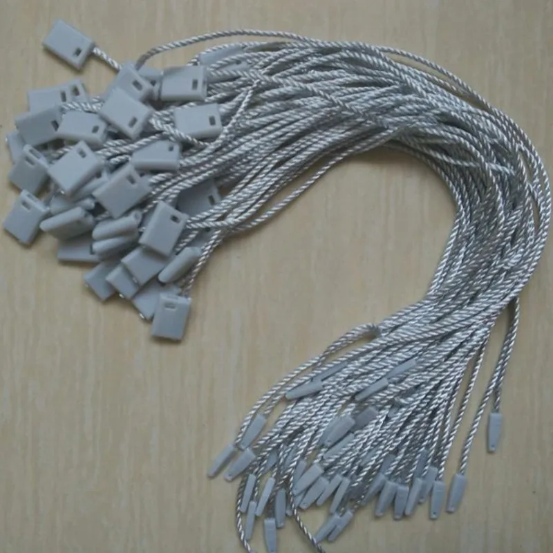 1000pcs Grey paper tags clothing seal cords 7 inches Hang tag seal strings for dress