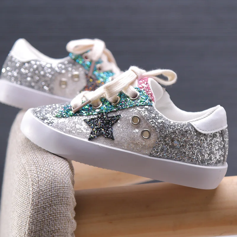 

2019 Spring Autumn New Lightweight Shoes Sequins Comfortable Casual Shoes Breathable Children's Shoes Fashion Non-slip Wear
