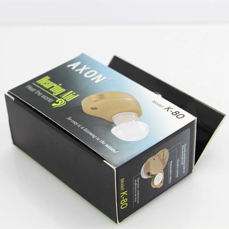 

AXON K-80 Hearing Aid Portable Mini In The Ear Invisible Personal Sound Amplifier Adjustable Hearing Aids