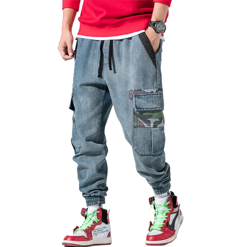 

drop shipping 2018 new autumn men jeans sweatpants loose style camouflage denim trousers NXP17