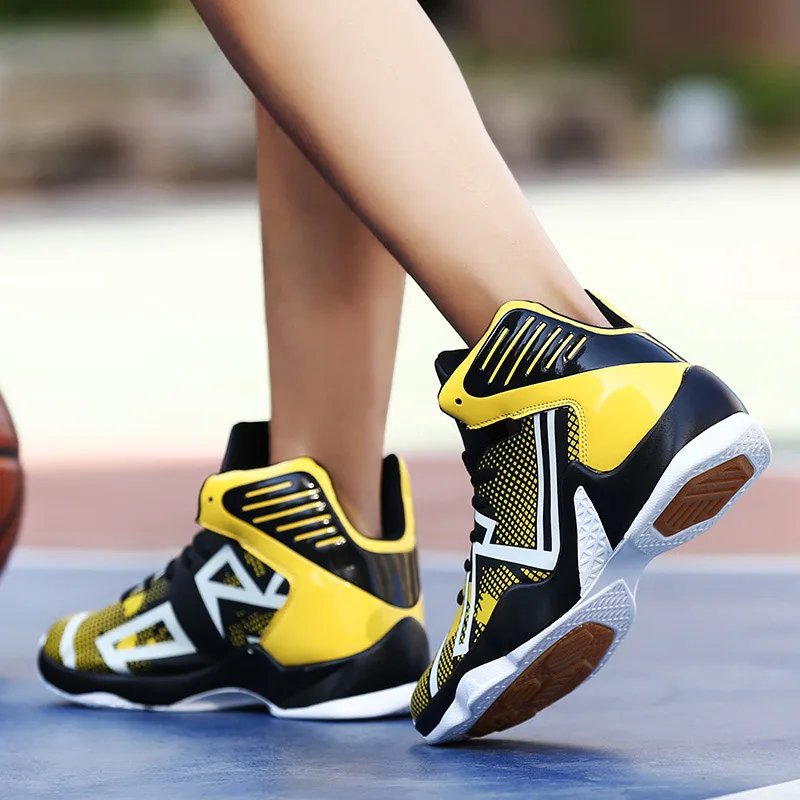 Transpirable zapatos de baloncesto de los hombres al aire libre de alta arriba zapatillas de deporte cesta homme amortiguación zapatos de deporte Hombre zapatos de baloncesto