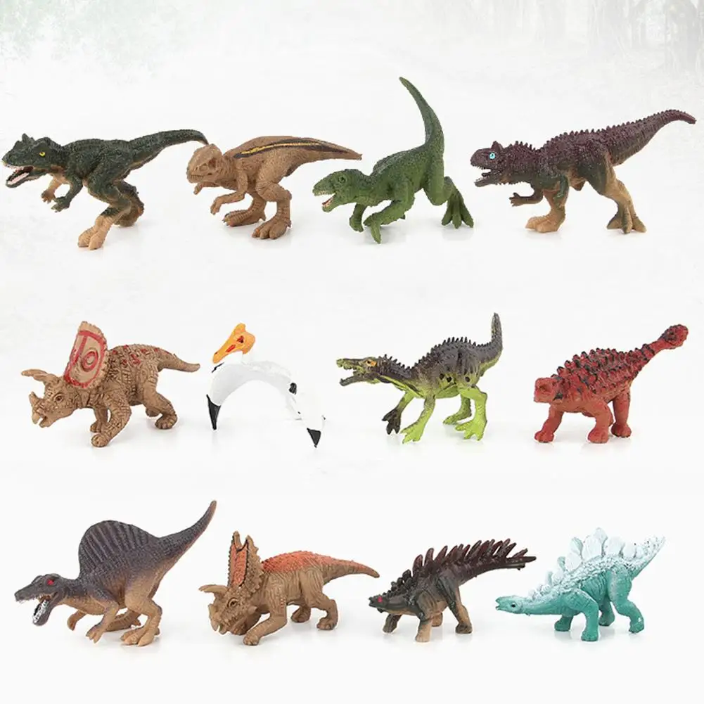 12 шт./компл. действие интерьера Пластик куклы фигуры динозавров юрского периода Динозавр Tyrannosaurus игрушки в виде животных с наполнением, Коллекционная модель
