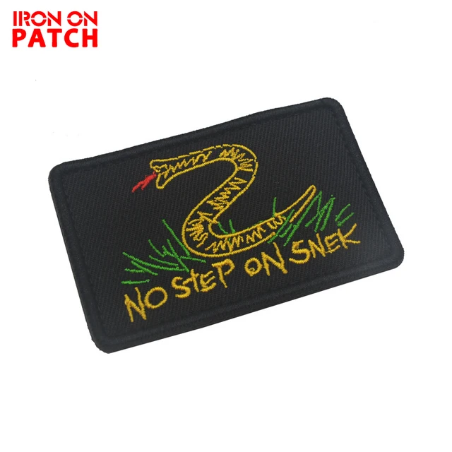 No Step on Snek Don't Step on Snakes Embroidered Fabric Patch Hook and Ring  Iron Patches for Clothing Sewing Embroidery Military - AliExpress