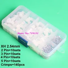 40 sets Kit in box 2p 3p 4p 5 pin 2.54mm Pitch Terminal / Housing / Pin Header Connector Wire Connectors Adaptor XH Kits