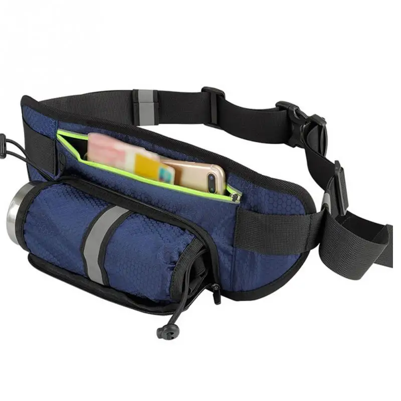 Unid 1 PC bolsa para correr deportes botella de agua soporte al aire libre cintura bolsa de Nylon riñonera hombres mujeres deporte gimnasio Fitness teléfono Correa bolsa nuevo