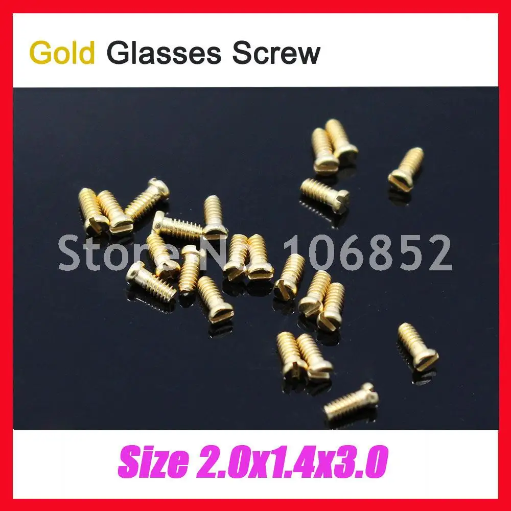10000pcs Gold Color 2.0x1.4x3.0mm Eyeglasses Glasses Hinge Screws