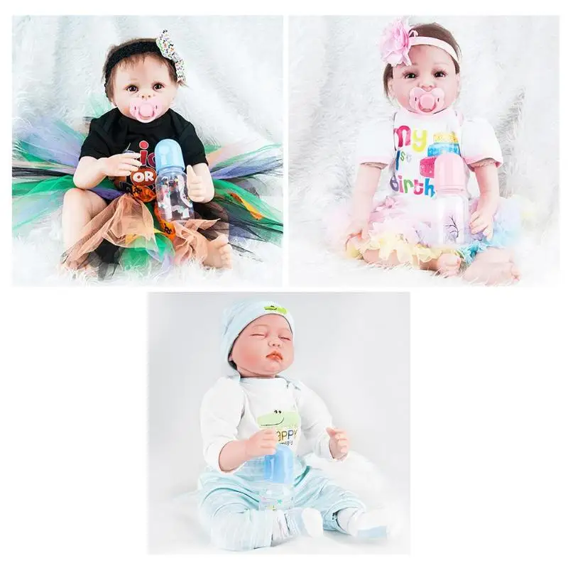 

Newest 55cm Simulation Newborn Baby Dolls Soft Silicone Kids Playmate Bathing Toys Baby Dolls Handmade Newborn Gifts