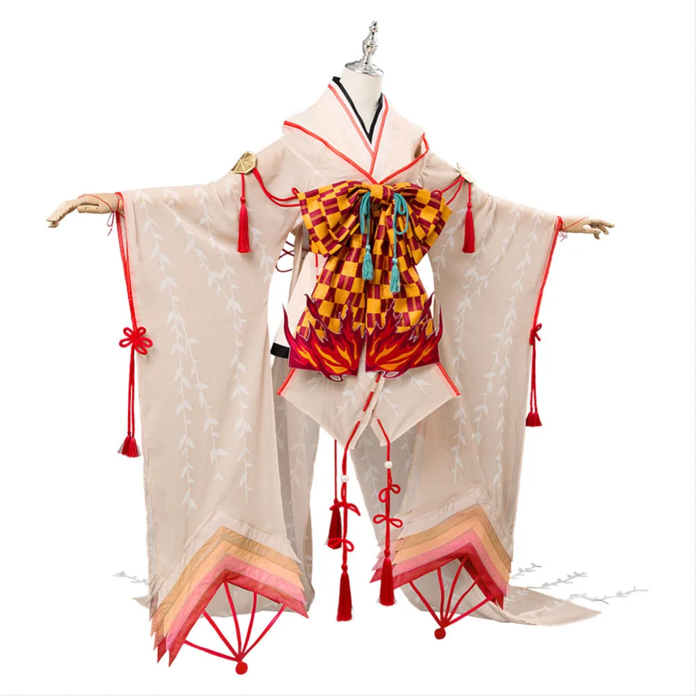 Горячая игра Onmyoji SSR Shiranui кимоно костюм для косплея Униформа платье Хэллоуин костюм для женщин