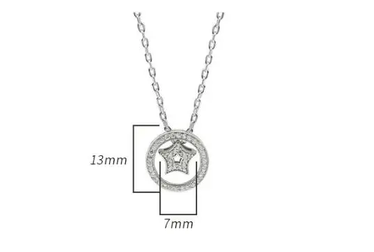 13 мм подарок на день матери подлинный 925 серебро белый цирконий набор луна и звезда подарок, ожерелье с подвеской TLX431