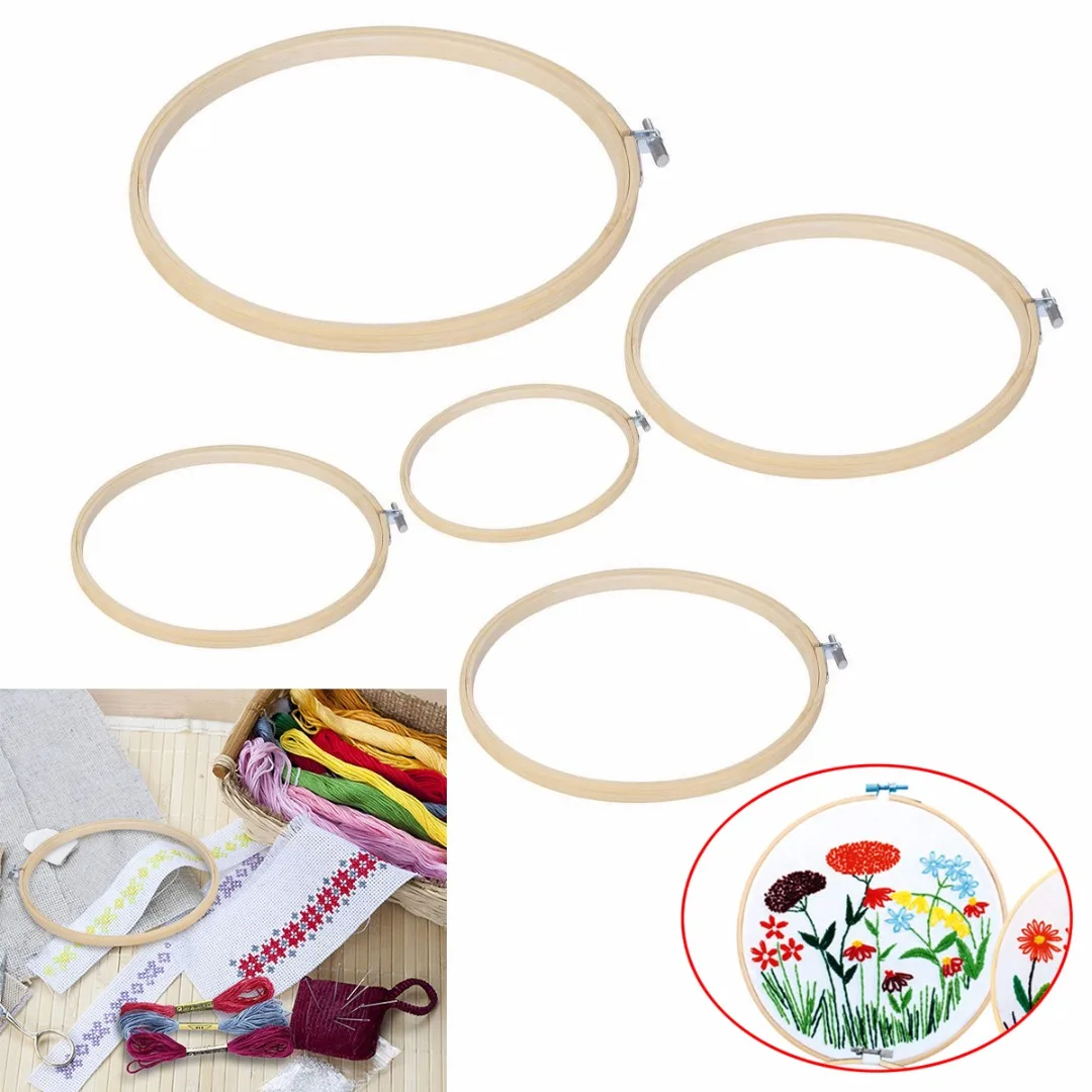 Buy 5pcs 1526cm Embroidery Hoop Set Bamboo Circle