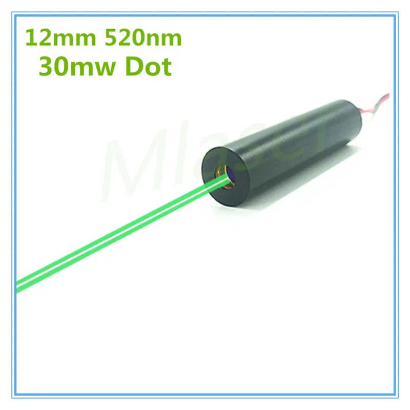 12mm Low operating temperature 30mW 520nm Green Dot Laser Diode Module Industrial Grade APC