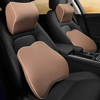 

Car Neck Pillow Lumbar Waist Support Headrest Pillows Back Cushion Seat Supports Memory Foam Seat Covers Auto Accessories