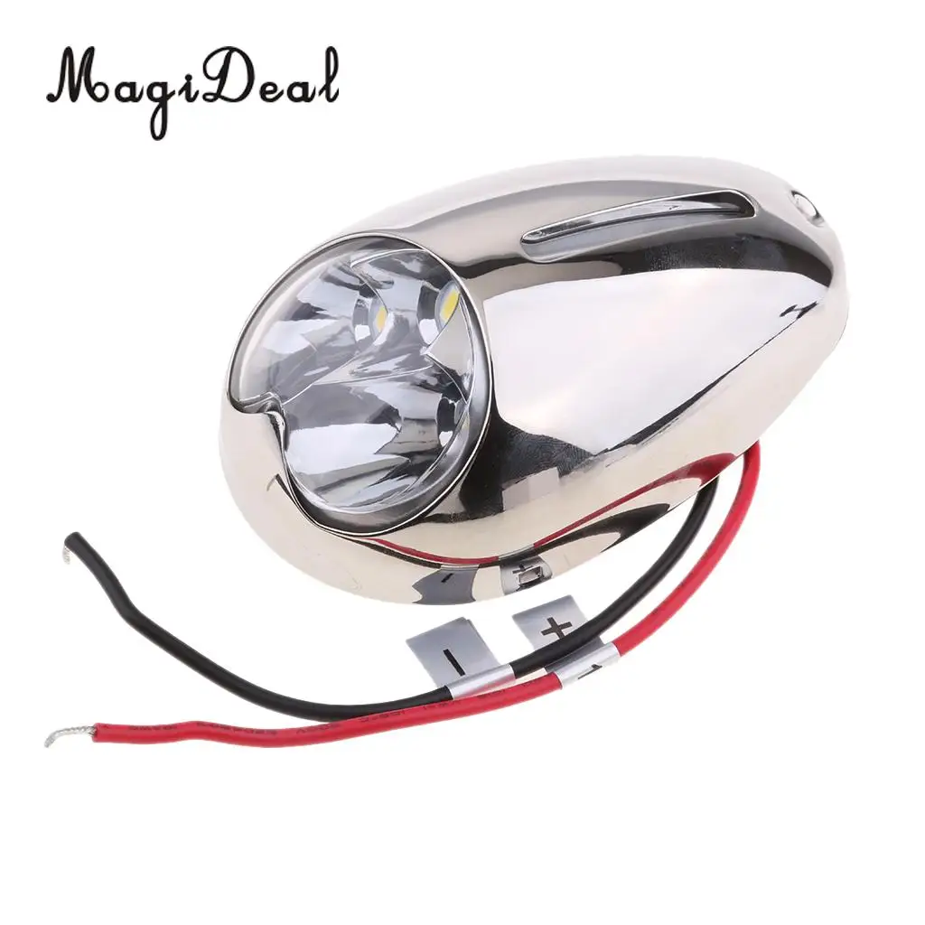 MagiDeal Stainless Steel LED Boat Marine Yacht Bow Docking Light Surface Mount for Kayak Canoe Fishing Dinghy Accessories