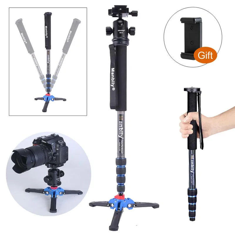 

Manbily C-222 Carbon fiber Camera monopod,portable professional DSLR monopod For Canon Eos Nikon DSLR, Max:65"