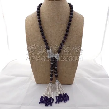 

N012604 22" White Pearl Necklace CZ Pendant
