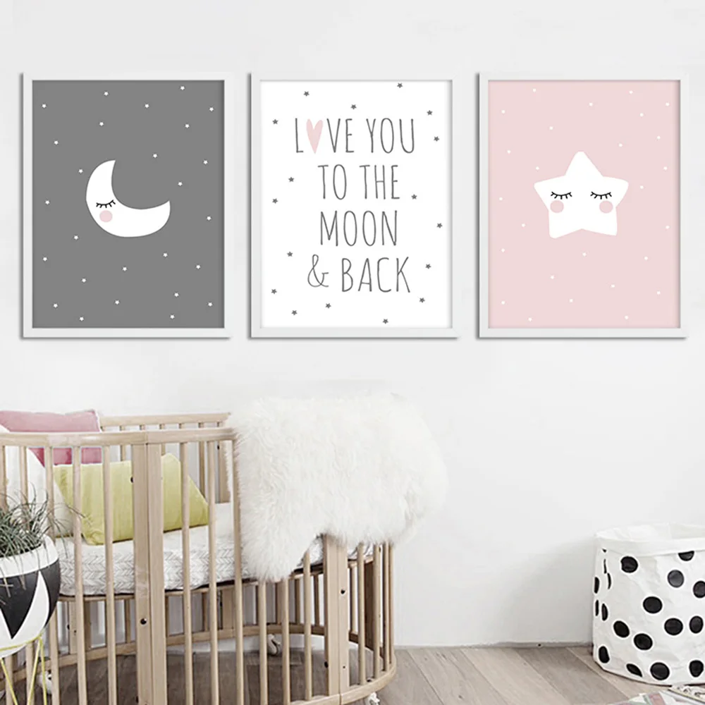 Baby-Nursery-Quote-Canvas-Poster-Moon-Star-Cartoon-Wall-Art-Print-Minimalist-Nordic-Kids-Decoration-Picture