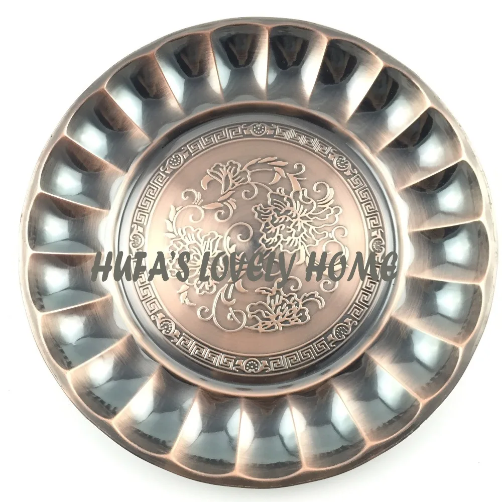 30cm stainless steel bronze round dish charger plate/exquisite cooper