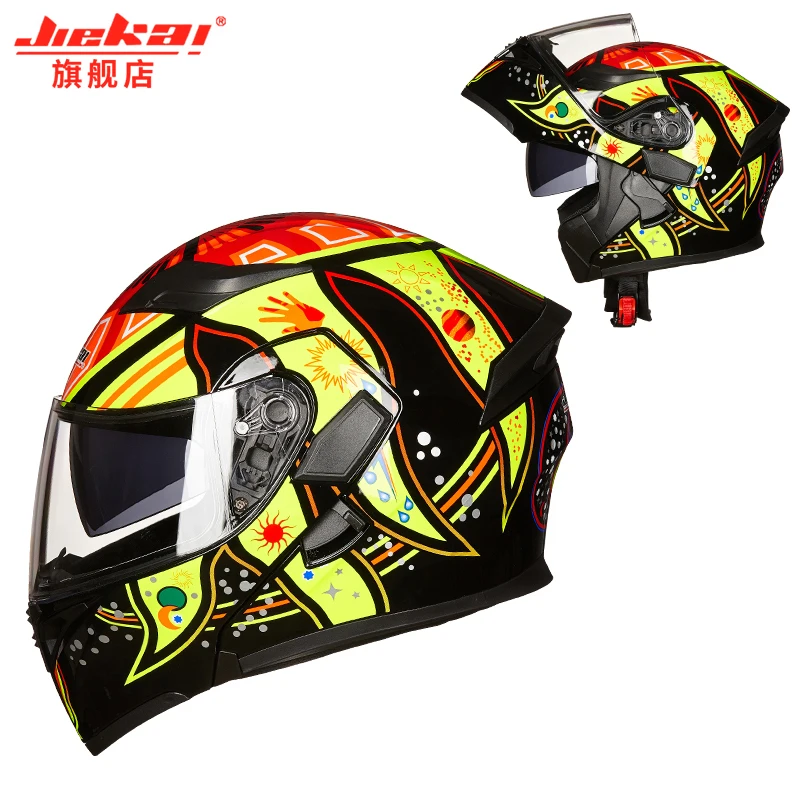 Мотоциклетный шлем для мужчин и женщин, всесезонные шлемы для мотоциклистов cicleta cascos para moto с двойными линзами, гоночные шлемы - Цвет: a4