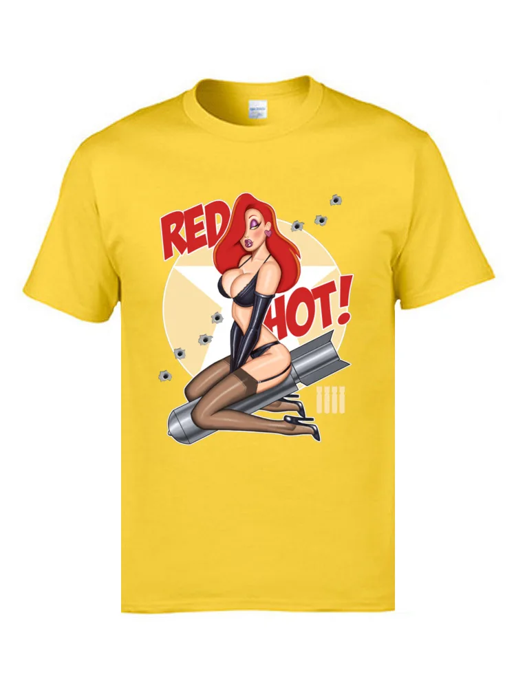 Summer Tees Company Round Neck Design Short Sleeve 100% Cotton Mens T-Shirt Custom Top T-shirts Drop Shipping Red Hot Nose Art  14881 yellow