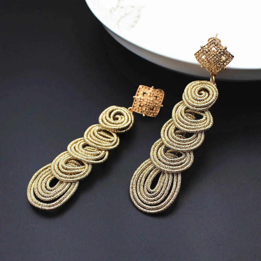 

Drop Earrings for Women Statement Earrings Big Geometric Earrings Hanging Dangle Earrings Gold color Bohemia Statement Earrings