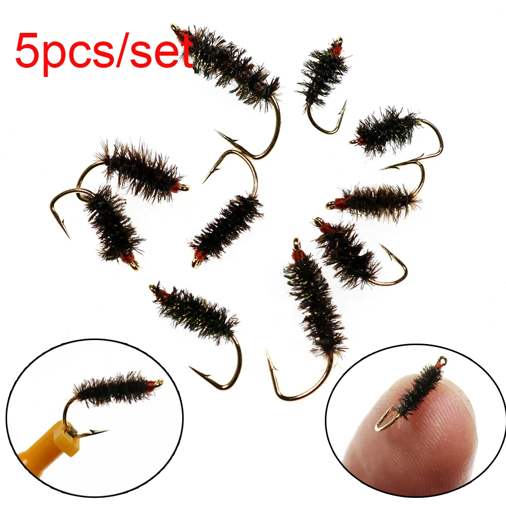 

5Pcs Fly Trout Fishing Lures Artificial Insect Hook Bait Bumble Fishing Tackle Fly Trout Fishing Lures Sea Fishing Accessories