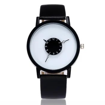 Hot Fashion Creative Watches Women Men Quartz Watch Brand Unique Dial Design Lovers' Watch Leather Wristwatches Clock kol saati burei brand men women dress quartz watch new hand couples table clock real leather fashion casual wristwatches hot sale gift
