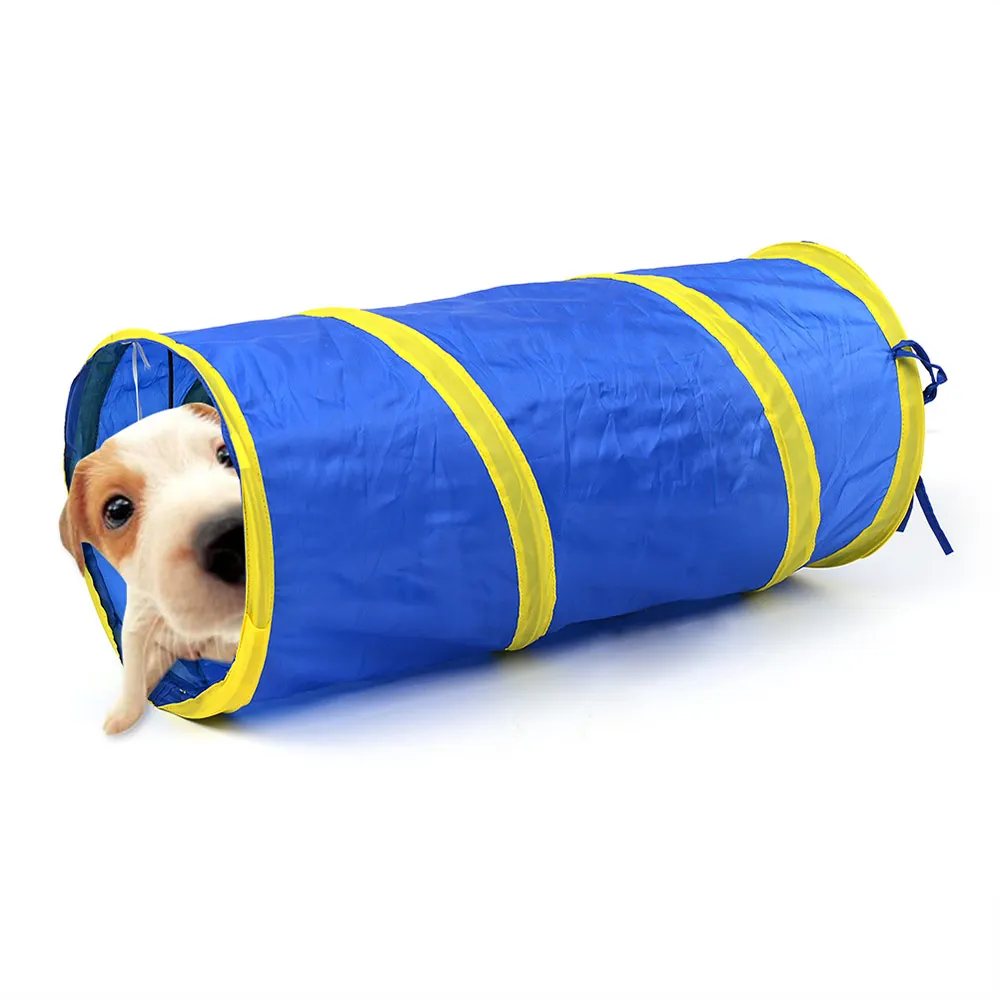 Funny Pet Cat Tunnel 2 Holes Play Tubes Balls Collapsible Crinkle Kitten Toys Puppy Rabbit Play